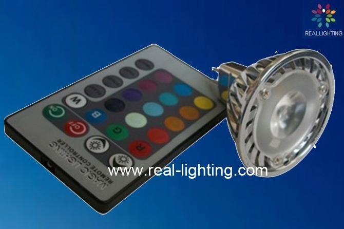 RGB full color 3W led spot downlight celling GU10 E27 MR16 led bulb home led 2