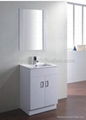 white mdf  bathroom vanity with matched mirror