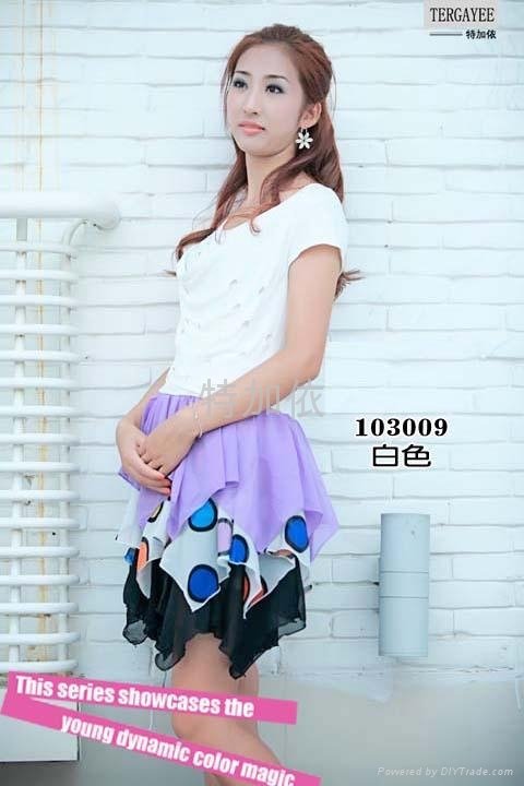 特加依-Q1030 圆领潮流韩式风格连衣裙 2