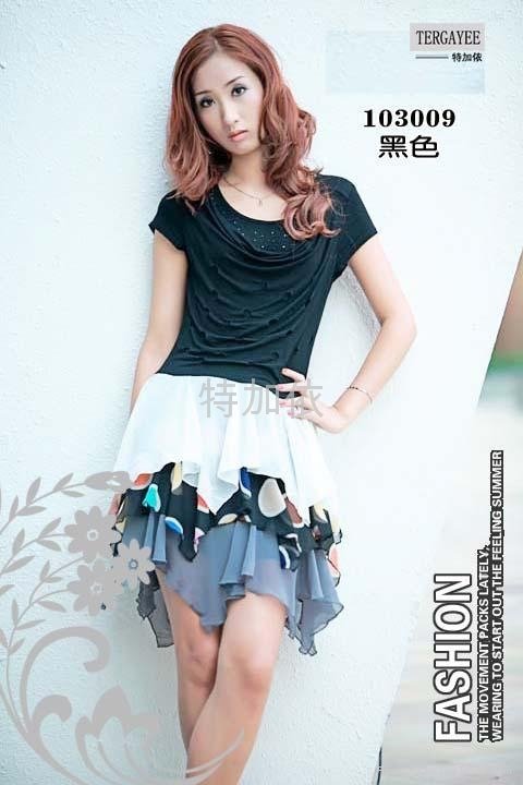 特加依-Q1030 圓領潮流韓式風格連衣裙 4