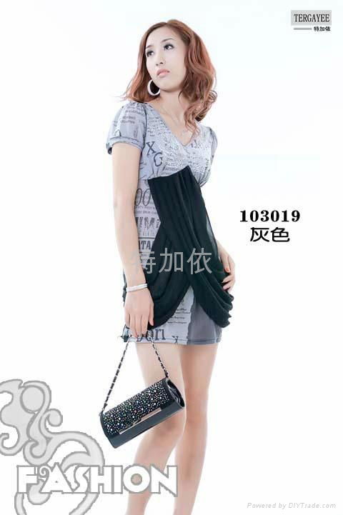 特加依-Q1062 流行服飾韓版時尚條紋連身裙