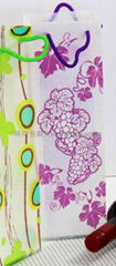 TrendyPackaging-Frosted Wine Bag-Floral Links(Purple)