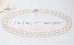 White color AAA grade 11-12mm freshwater pearl necklace