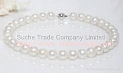  White 12-13mm AA grade freshwater pearl necklace 