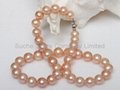 Pink color 10-11mm AAA grade Genuine Freshwater Pearl Necklace 5
