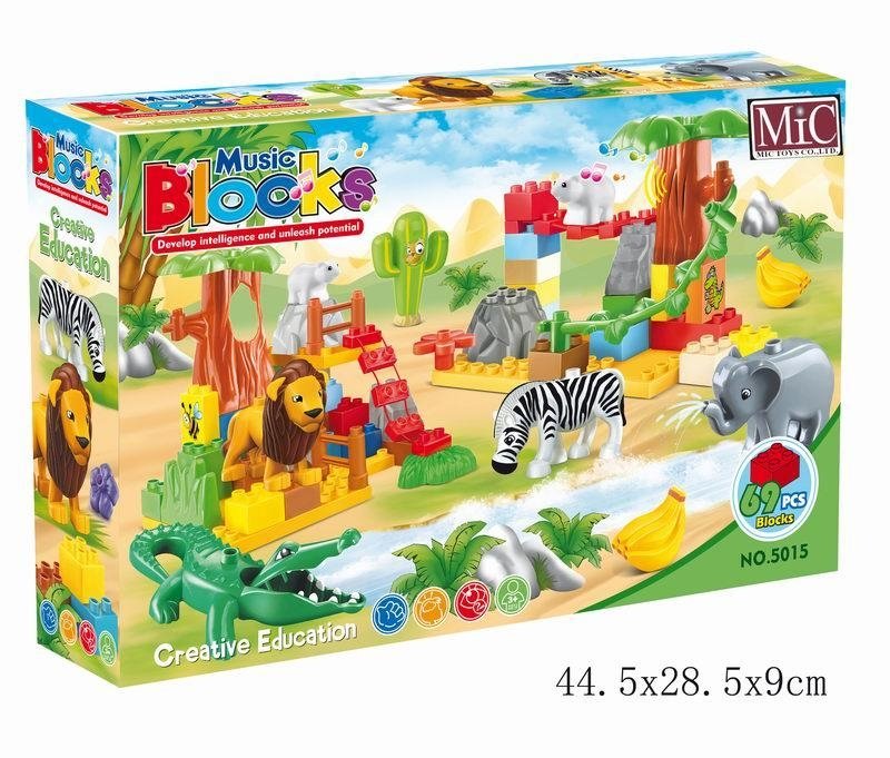 MIC 69块益智LOGO音乐动物乐园积木5015儿童玩具