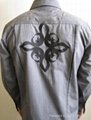 100% cotton men's long sleeve embroidery shirt 2