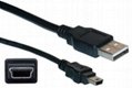 USB A to Mini B Male Cable 5 Pin 1