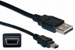 USB A to Mini B Male Cable 5 Pin