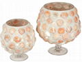 Mosaic Hurricane Glass Candle Holders 2