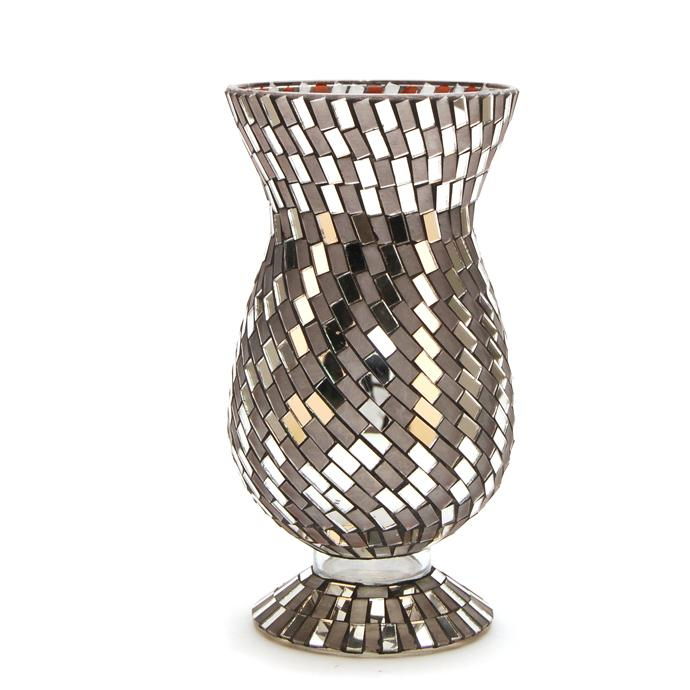 Mosaic Hurricane Glass Candle Holders 5