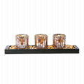Mosaic Votive Candle Holders On a Wood Tray