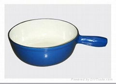 Cast Iron Enamel Fondue Set