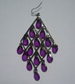 Fashion Earring , Purple Teardrop bead 1