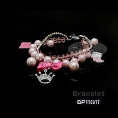 fairy tale - princess crown charm crystal bracelet BP110417