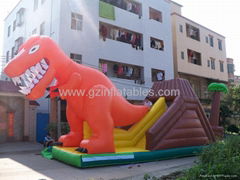 giant inflatable dinosaur slide