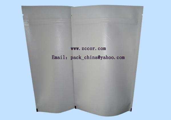 white kraft glossy film aluminum foil coffee bean packaging bag 4