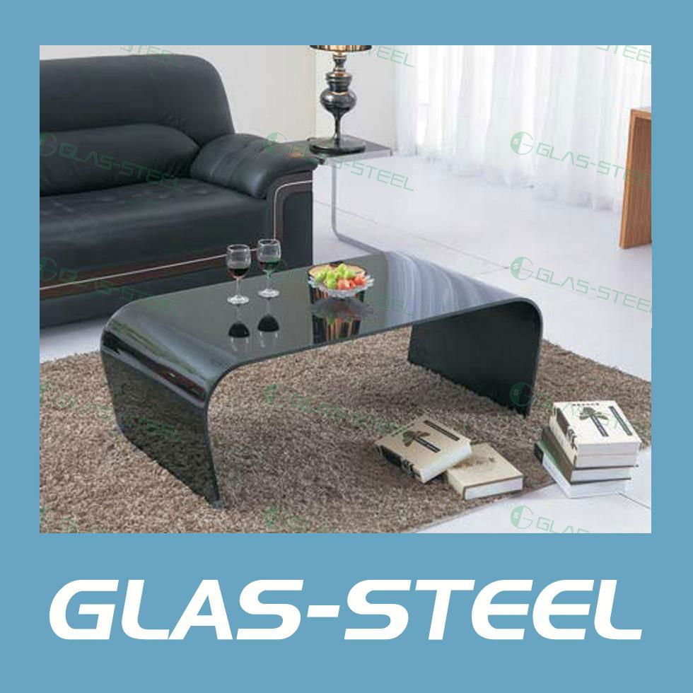 2011 Modern Bent Glass Center Table