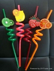 fruit shape PVC straws, party & bar accessories, straws