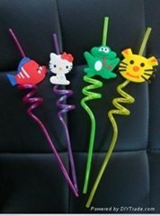 cartoon shape PVC straws, party & bar accessories, straws