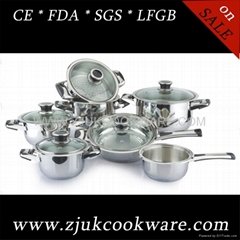 High Quality 12pcs Stainless Steel Cookware Set