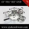 High Qulity 10pcs Stainless Steel Cookware Set