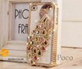 Top-level luxury Designer For iPhone 4 4S Bling diamond cases peafowl cover Hot 1