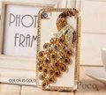 Top-level luxury Designer For iPhone 4 4S Bling diamond cases peafowl cover Hot 5