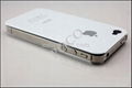 Apple Logo White Crystal Hard Case Cover for iPhone 4 4S 4G + Screen Protecter 3