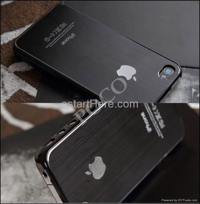 SGP Chrome Apple Logo Hard Back Case Cover for iPhone 4 4S 4G + screen protecter 2