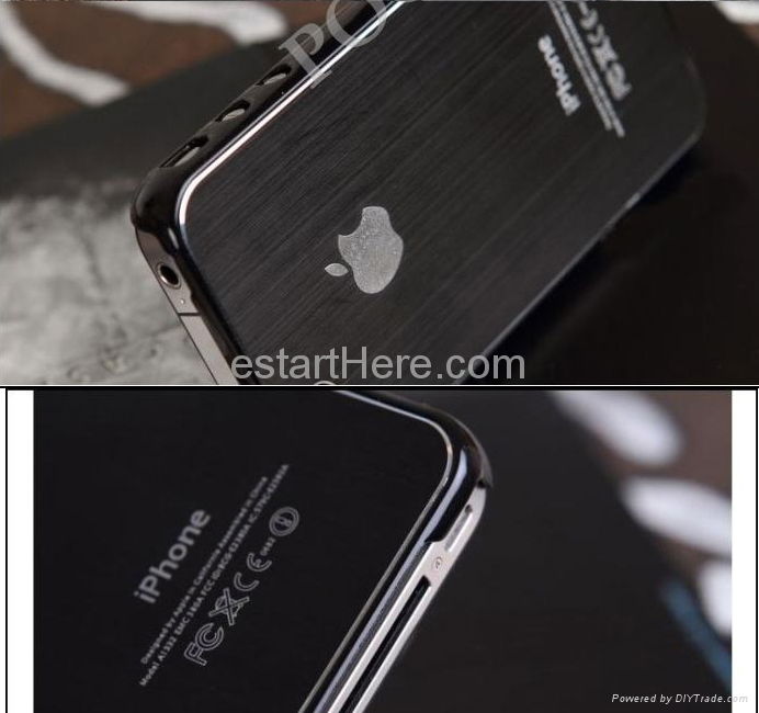 SGP Chrome Apple Logo Hard Back Case Cover for iPhone 4 4S 4G + screen protecter 4