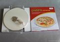 13" Classic Round Cordierite Pizza Stone Set With Chrome Rack and Cutter 5