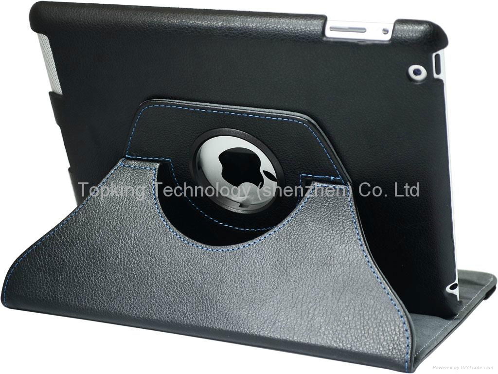 360 Degree Rotary Leather Case For New iPad 3