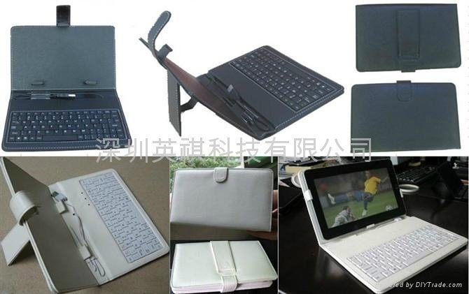 New USB Keyboard & Leather Case Pouch Cover for 9.7" Tablet MID ePad aPad PC