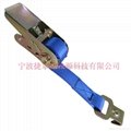 Ratchet buckle with hook or cargo lashing or ratchet tie down strap