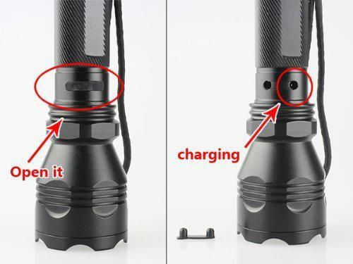 3 Switch mode&Black CREE LED K8 Rechargeable Flashlight  500Lumens  2