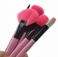 Lastest popular&Pink 24PCS Pro Wooden Handle Makeup Brush Tool W/Roll up Case 3
