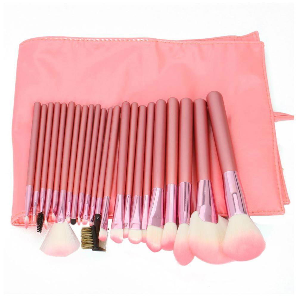 2013 New Complete 22pcs Professional Cosmetic Makeup Brush Set with Pink Bag  2