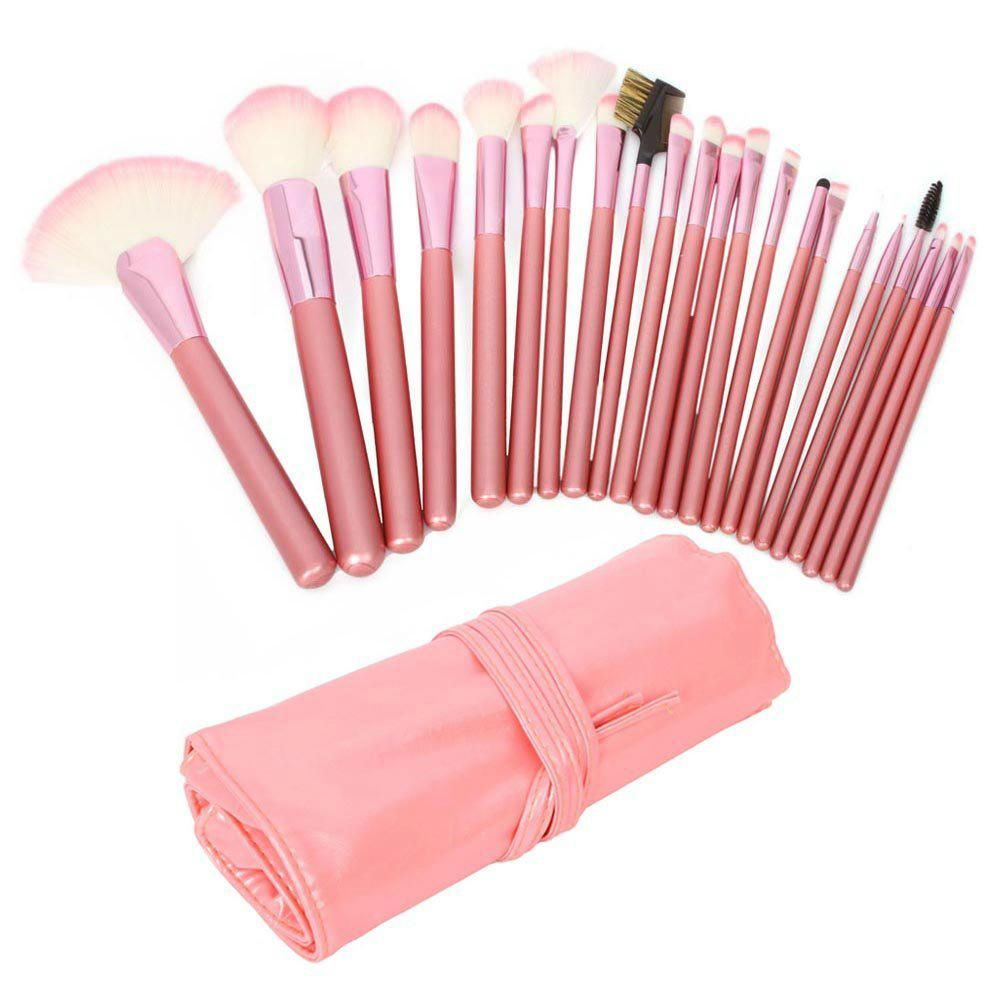 2013 New Complete 22pcs Professional Cosmetic Makeup Brush Set with Pink Bag  3