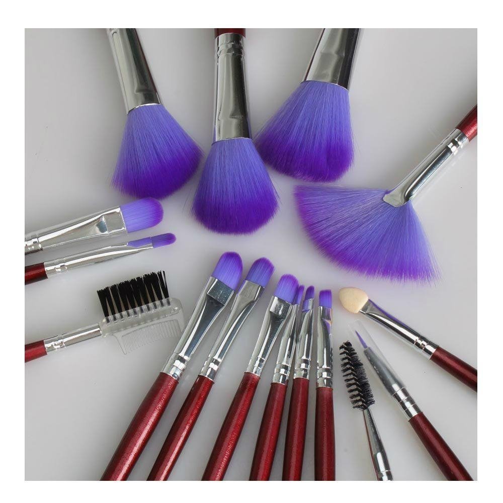 Hot Noble&elegant 16pc Pro Cosmetic Makeup Brush Brushes Set Kit W/Purple Bag  2