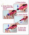 Mini Pen-Shape Electric Nail Drill Art Manicure Variable speed,Double insulated  5