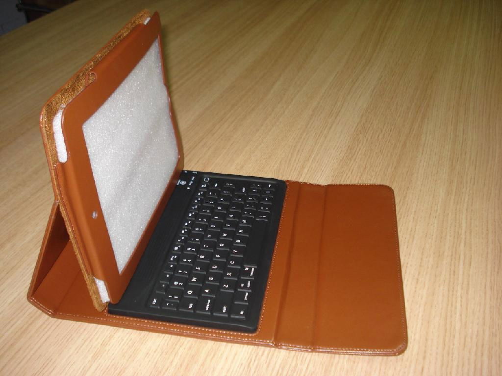 2011 new electronics Ipad bluetooth keyboard with Ipad leather case KB-6117-01 2