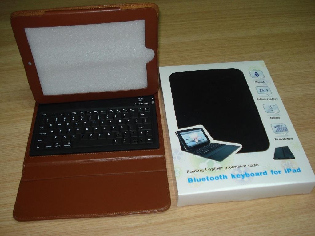2011 new electronics Ipad bluetooth keyboard with Ipad leather case KB-6117-01 4