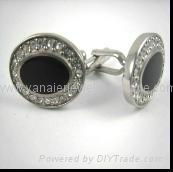 stainless steel men's cufflinks &steel Zircon jewellery