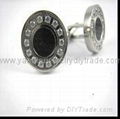 stainless steel men's cufflinks &steel Zircon jewellery 2