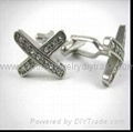 stainless steel men's cufflinks &steel Zircon jewellery 3