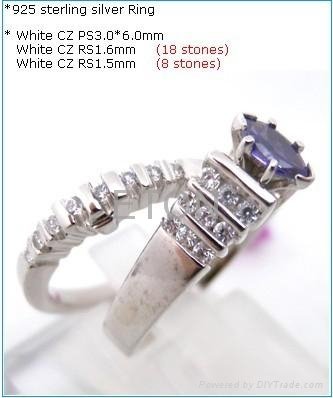 The latest fashion wholesale 925 sterling silver engagement wedding rings(R5346) 5