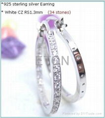 Fashion wholesale pure clear cz 925