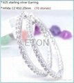 Fashion wholesale pure clear cz 925 sterling silver earring 3