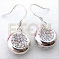 Fashion factory make sterling Diamond Round Cubic Zirconia Dangle Earrings 4